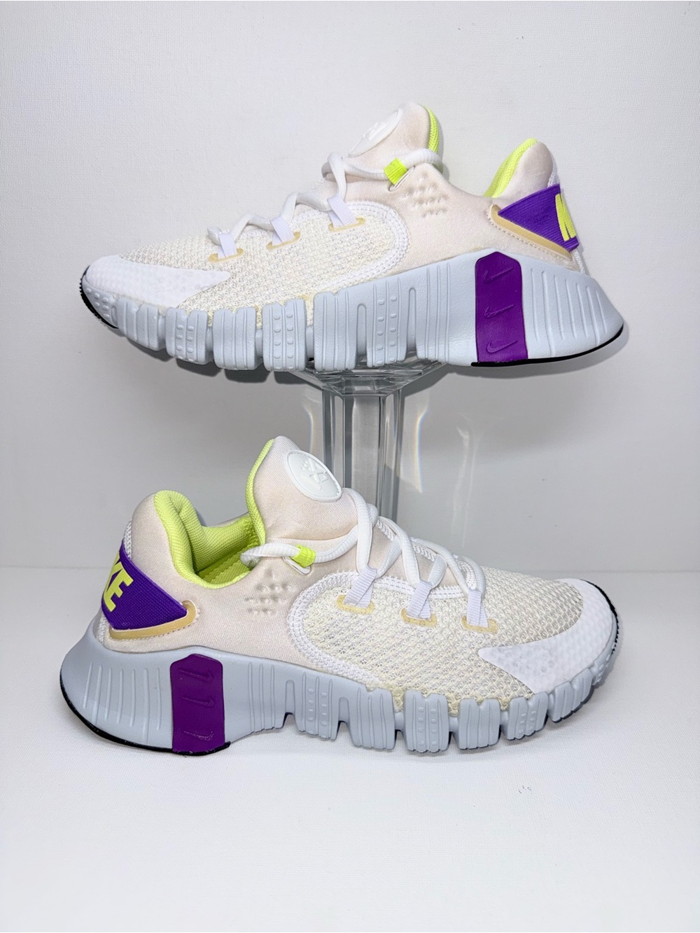 NIKE METCON  Sneakers with Purple & Neon Yellow Accents